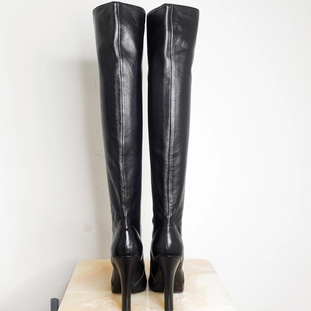 NEW Gabbana Smooth black leather boots